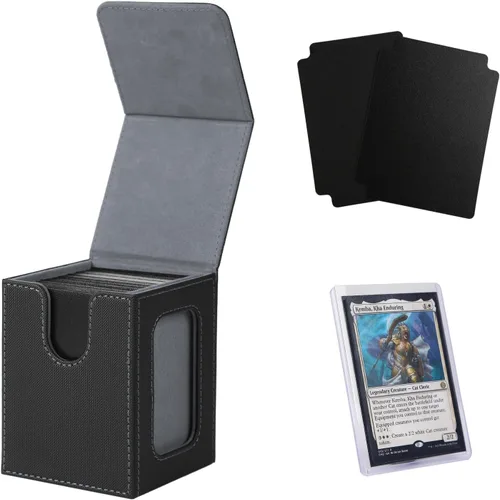 Vista 24 de Venssu MTG - Caja de cubierta para pantalla Commander, caja de cartas para 100 tarjetas de doble funda, TCG con 2 divisores y 1 cargador superior