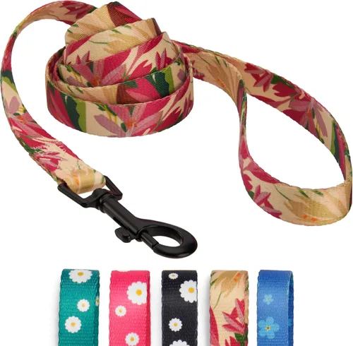 Vista 33 de CollarDirect Correa floral para perro, correa de nailon con estampado de flores, correas ajustables para mascotas para perros pequeños, medianos