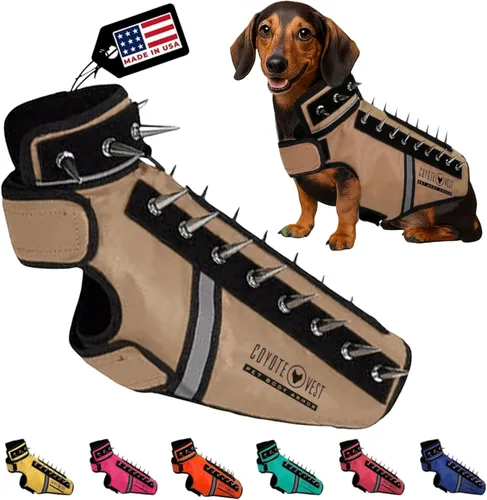 Vista 35 de CoyoteVest SpikeVest - Chaleco de arnés para perro, accesorios reflectantes para perros con picos para proteger a tu mascota de ataques de Raptor