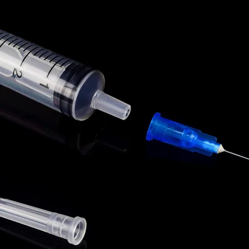 Vista 4 de Jeringa desechable de 0.2 fl oz-cc con aguja de calibre 23 de 1 pulgada, envuelta individualmente, paquete de 20