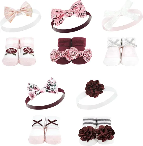 Vista 2 de Hudson Baby Conjunto de regalo de diadema y calcetines para niña