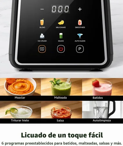 Vista 3 de GDOR Blender, 1300W Auto-Program Smoothie Blender Crush Ice