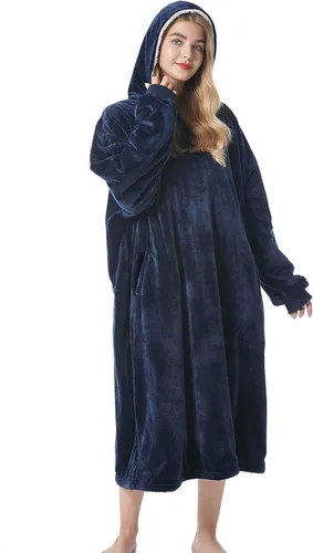 Vista 15 de Felicigeely Blanket Hoodie Wearable Blanket Sweatshirt Oversized Hooded Blanket Sweater Gift for Women