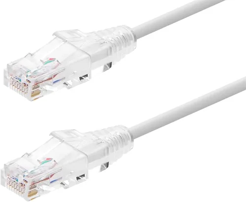 Vista 17 de Monoprice Cable de conexión de nivel de componente azul Cat6 de 1 pie UTP 28AWG 550MHz de cobre puro sin enganches RJ45 SlimRun Series Cable Ethernet