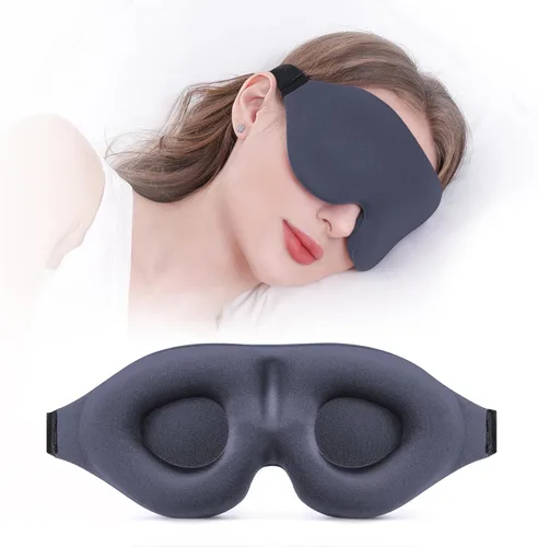Vista 8 de YIVIEW Máscara de dormir para personas que duermen de lado, máscara de ojos 3D con bloqueo completo de luz, cubierta de ojos suave y transpirable