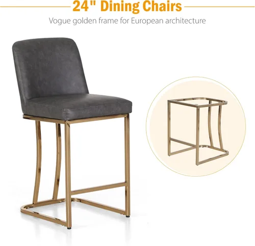 Vista 22 de Sophia & William Taburetes de bar de 24 pulgadas para isla de cocina, taburetes de bar de altura de mostrador con respaldo, sillas de bar modernas