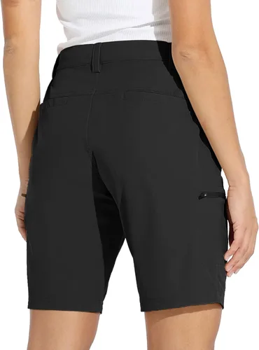 Vista 2 de Willit - shorts de senderismo para mujer, de 10 pulgadas, elásticos, para golf, activos, de secado rápido, pantalones cortos de verano