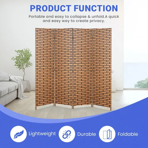 Vista 17 de 4 paneles separadores de habitación, pantalla plegable de madera, pantallas de privacidad, paneles plegables, divisor de pared para interiores