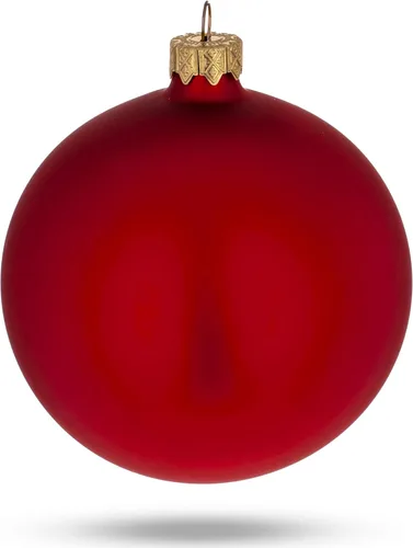 Vista 2 de Juego de 6 bolas de cristal rojo mate adornos de Navidad de 3.25 pulgadas