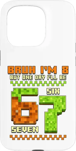 Vista 14 de Bruh I'm 8 But One-Day I'll Be 67 Retro 8th Birthday Kids Case for iPhone 17