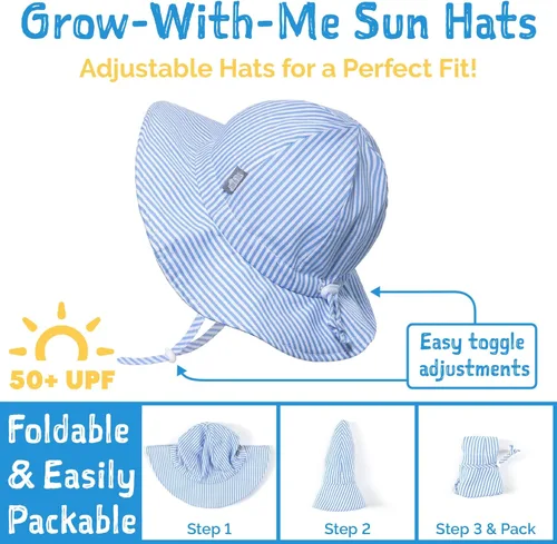 Vista 3 de JAN & JUL Sombrero de sol ajustable de algodón con protección UPF 50+