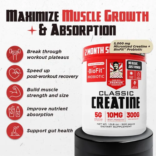 Vista 3 de Old School Labs Micronized Creatine Monohydrate with No Bloat