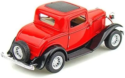 Vista 2 de KiNSMART 1932 Ford 3-Window Coupé Escala 1:34 5 "Die Cast Metal Modelo Toy Classic Car (Rojo)
