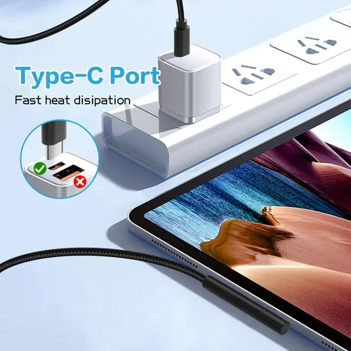 Vista 2 de YACSEJAO Cable de carga Surface Pro USB-C de 15 V/3 A, 60 W, conexión de superficie a USB C, cable de carga para Surface Pro 7/6/5/4/3 Go3/2/1 y más