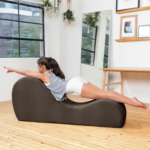 Vista 54 de Avana Elegante tumbona para yoga, para estiramiento, relajación, berenjena.