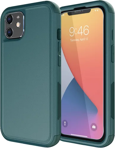 Vista 9 de Diverbox Funda para iPhone 11 [A prueba de golpes] [A prueba de caídas] [Protector de pantalla de vidrio templado], Funda de teléfono de Protección