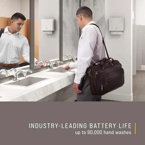 Vista 3 de Rubbermaid Commercial One-Shot FG750339. Despachador automático de jabón y espuma, discreto, de cromo.