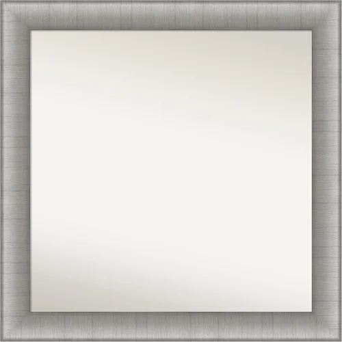 Vista 61 de Amanti Art Espejo de pared plateado de 27 x 21 pulgadas, espejo rectangular de baño de níquel cepillado para decoración de pared, sala de estar