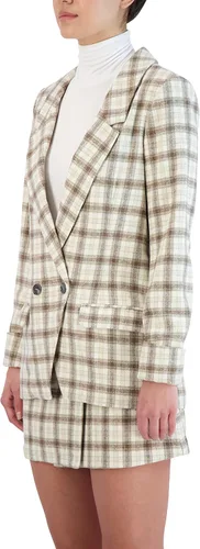 Vista 2 de BCBGeneration Blazer relajado de doble botonadura para mujer, manga larga, solapa con muesca, bolsillo