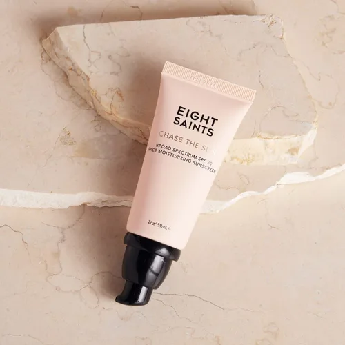 Eight Saints Chase the Sun Amplio Espectro SPF (30) Hidratante Solar para Rostro, Protección Solar Natural y Orgánica a Base de Minerales,