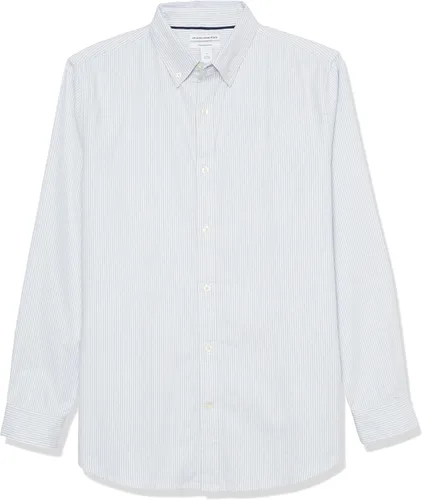 Vista 6 de Tienda Essentials Camisa Oxford elástica de manga larga ajustada para hombre con bolsillo