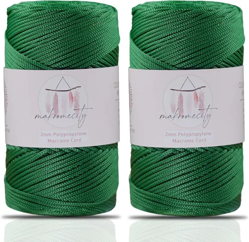 Vista 42 de Makromecity, Cordón de macramé de poliéster de 2 mm x 250 yardas (750 pies) Cordón de macramé de 2 mm de polipropileno para arte y manualidades