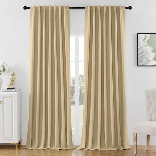 Vista 21 de Joydeco Cortinas Opacas de Lino para Dormitorio de 72 Pulgadas de Largo con Ojales de Alta Resistencia, Cortinas para Sala de Estar con Aislamiento