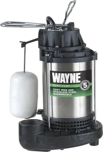 WAYNE CDU1000 1 HP Bomba sumergible de hierro fundido y acero inoxidable con interruptor de flotador vertical integrado - 58321-WYN2