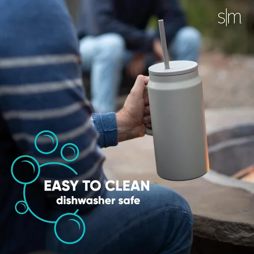 Vista 7 de Simple Modern - Vaso de 1,5 l con asa y tapa con pajita, botella de agua grande de acero inoxidable reutilizable con aislamiento, regalos