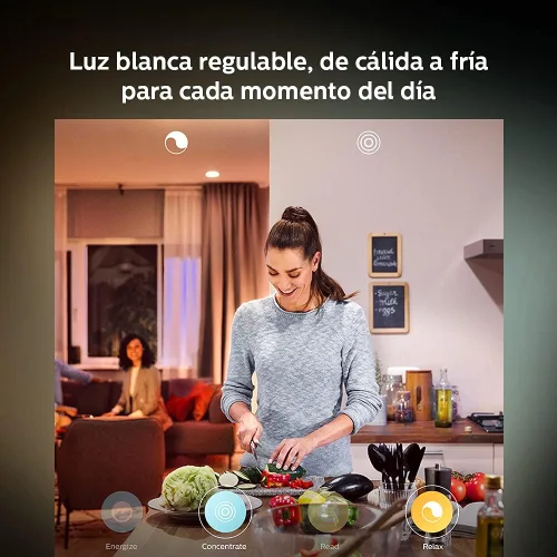 Vista 7 de Philips 800268 Hue LightStrip Plus - Extensión de luz LED inteligente regulable (compatible con Yaxa Alexa, Apple HomeKit y Google Assistant)