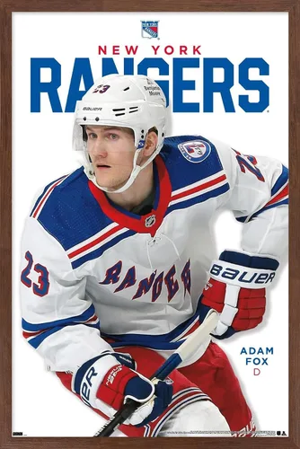 Vista 14 de Trends International NHL New York Rangers - Póster de pared de la serie 23 de Adam Fox, 22.4 pulgadas de largo x 14.7 pulgadas, versión enmarcada