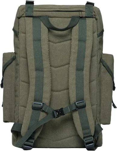 Vista 5 de KAUKKO Vintage Casual polyster and Leather Rucksack Backpack(18-CANVAS ARMYGREEN)