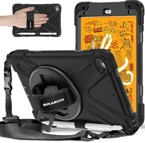 Vista 8 de BRAECNstock Funda para Apple iPad mini 7 (A17 Pro) 2024/Mini 6 2021 de 8.3 pulgadas, protección resistente con protector de pantalla, soporte