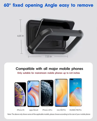 Vista 6 de Mistriddle Soporte para teléfono de ducha impermeable con rotación de 360°, ángulo ajustable, soporte para teléfono montado en pared para espejo