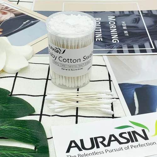 Vista 7 de Hisopos de algodón para bebé, palitos de papel para limpieza de orejas y nariz, 200 unidades (espiral y redonda)