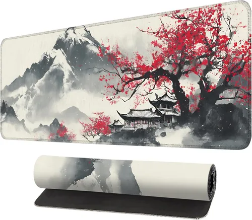 Vista 27 de Alfombrilla para mouse, antideslizante grande con bordes cosidos, tapete de escritorio para escritorio, laptop, computadora, teclado, protector