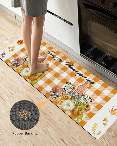 Vista 3 de Thanksgiving Elf Bath Mat for Tub,Non Slip Bathroom Floor Runner Rug Quick Dry & Absorbent Diatomaceous Earth Shower Sink Kitchen Washable