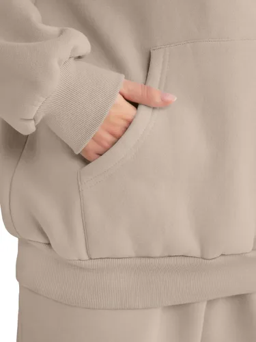 Vista 6 de AUTOMET Conjunto de 2 piezas para mujer, sudadera con capucha de gran tamaño, pantalones deportivos holgados de moda de otoño con bolsillos