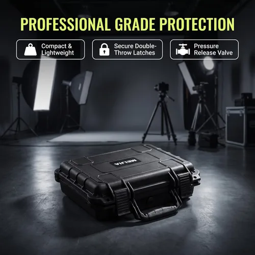 Vista 9 de MEIJIA Funda rígida impermeable para cámara para todo tipo de clima, estuche rígido, con espuma de ajuste personalizado incluida, negro elegante