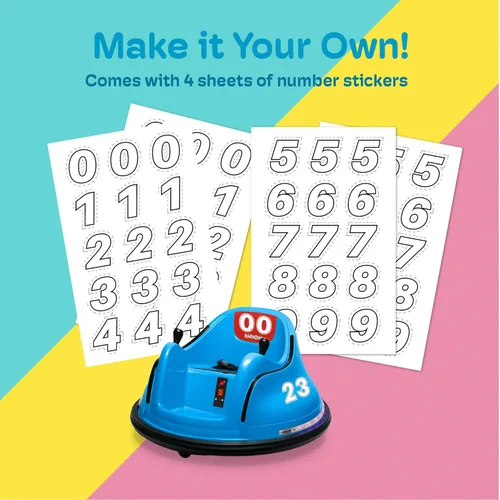 Vista 4 de Kidzone 360 Spin Race auto chocador recargable con control remoto, para montar, fácil y divertido, con certificación ASTM