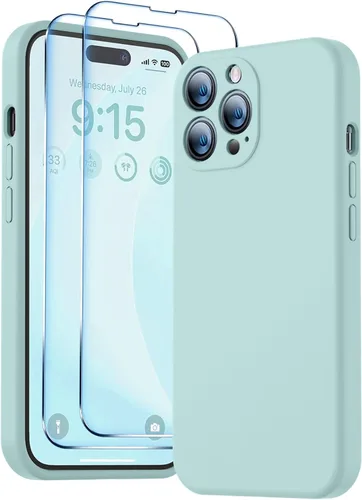 Vista 59 de BossKiss Funda compatible con iPhone 13, silicona de alta calidad mejorada [protección de cámara] [2 protectores de pantalla]