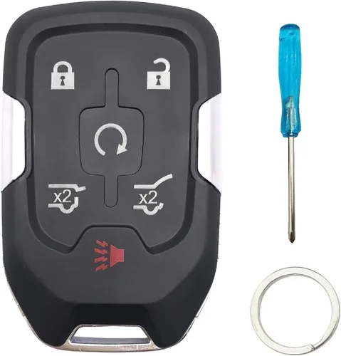 Vista 2 de Llavero inteligente para 2015-2020 Chevy Suburban/Tahoe/GMC Yukon + Yukon XL 315MHz, llavero remoto de entrada sin llave HYQ1AA (con chip, 6 botones)