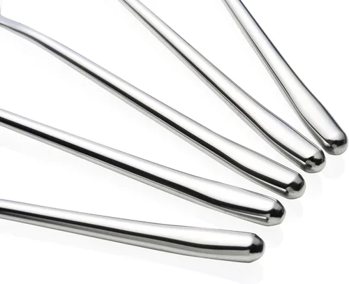 Vista 3 de Cuchara de sopa coreana de mango largo, paquete de 5, cucharas de bar largas, plata, juego de 5