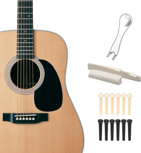 Vista 5 de 15 unids/set de pasadores de puente de guitarra acústica removedor de clavos, juego de tuercas de silla de montar de guitarra