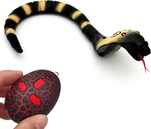 Vista 7 de Tipmant Juguete de animal a control remoto realista de serpiente a control remoto para gatear, eléctrico electrónico, funciona con pilas, honrado