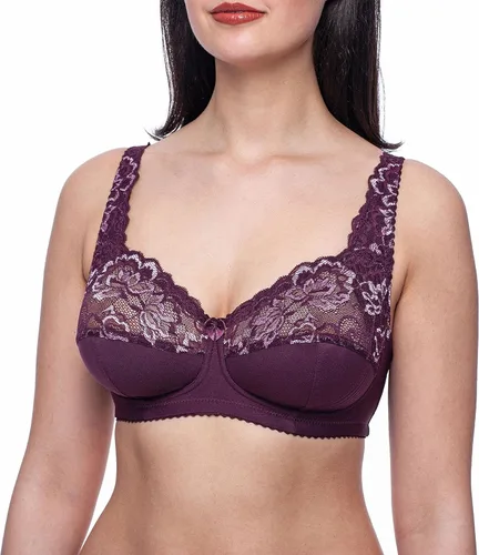 frugue Sujetador reductor de encaje sin varillas para mujer, talla grande