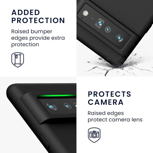Vista 512 de kwmobile Funda Compatible con Google Pixel 6 Pro - Funda de teléfono de silicona TPU con acabado suave - Azul Arrecife