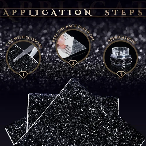 Vista 4 de Calcomanías de diamantes de imitación brillantes, diamantes de imitación para manualidades, calcomanías autoadhesivas para automóvil, decoración