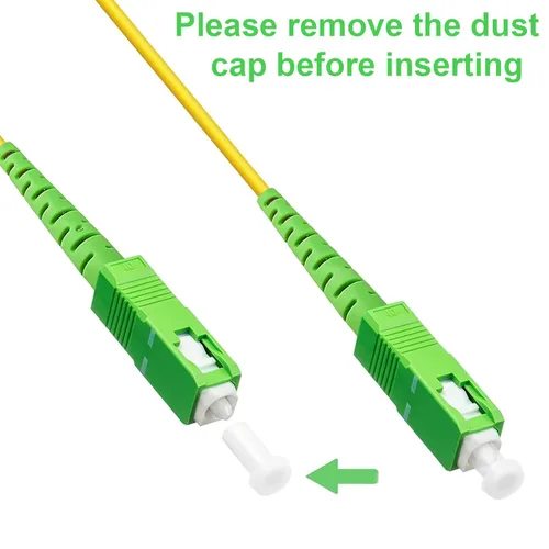 Vista 5 de Cable de Internet de Fibra Óptica OS2 0.5M (1.6 pies) SC/APC a SC/APC, Cable de Conexión de Fibra Óptica de Modo Simple, Simplex, Opción