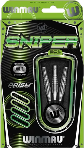Vista 3 de Winmau Sniper 90% tungsteno dardos con prisma vuelos y ejes (tallos) acero y puntas suaves